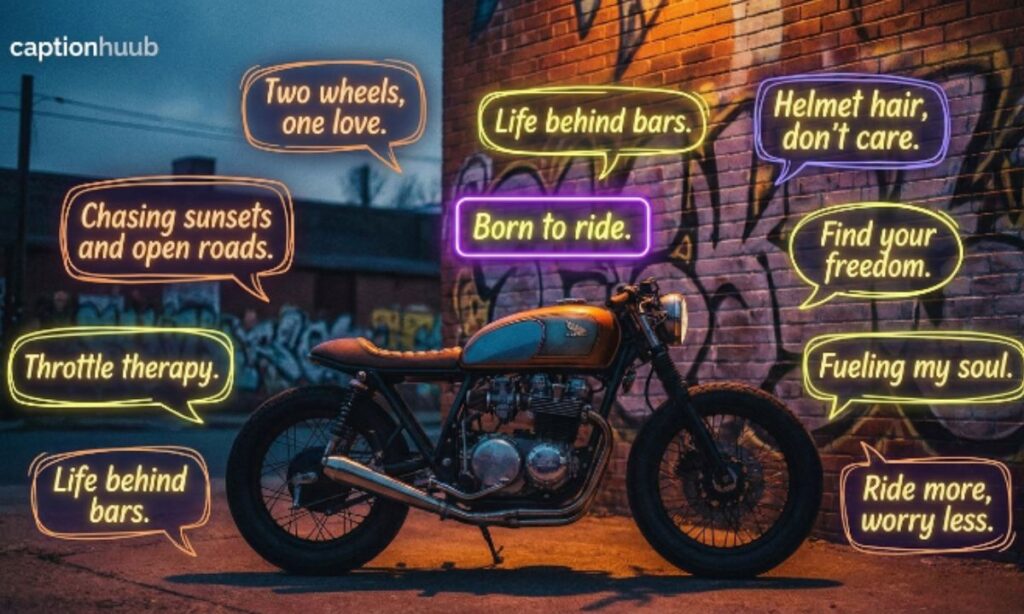 trendy caption for bike