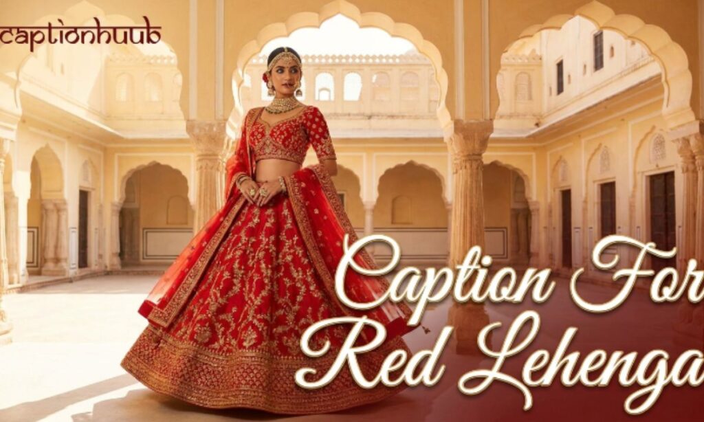 Caption For Red Lehenga